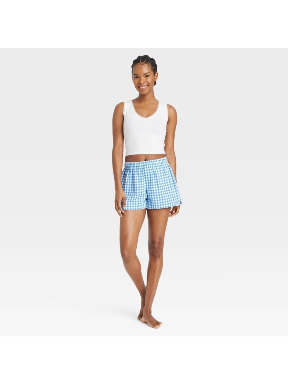 Colsie Pajama Short Small Blue Cotton Flannel Midweight Elastic Waistband Boxer